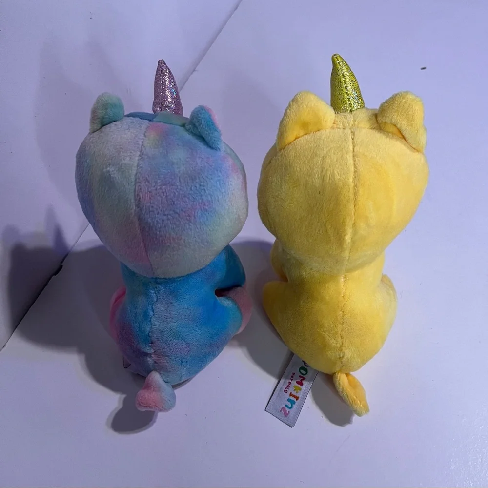 Pomkinz Pet Pals Tie Dye Yellow Plush Unicorn Dogs 7